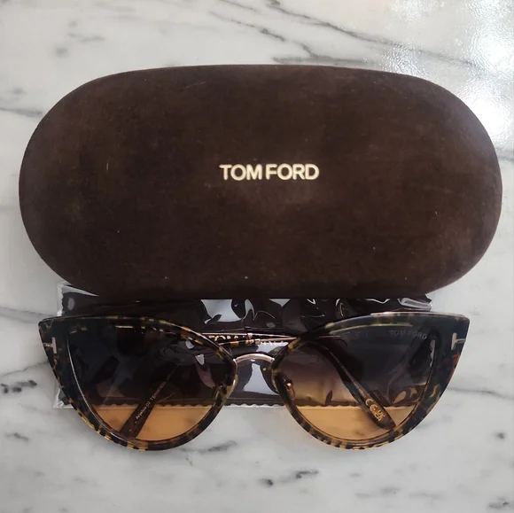 NEW Authentic Tom Ford Anjelica-02 Leopard Cat Eye Sunglasses - Picture 9 of 9